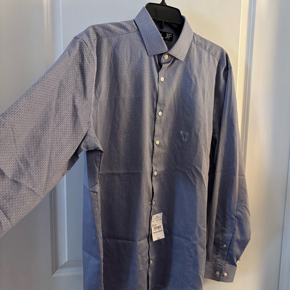 Men's J Ferrar Blue Dress Shirt Sz L 16-16 1/2 NWT